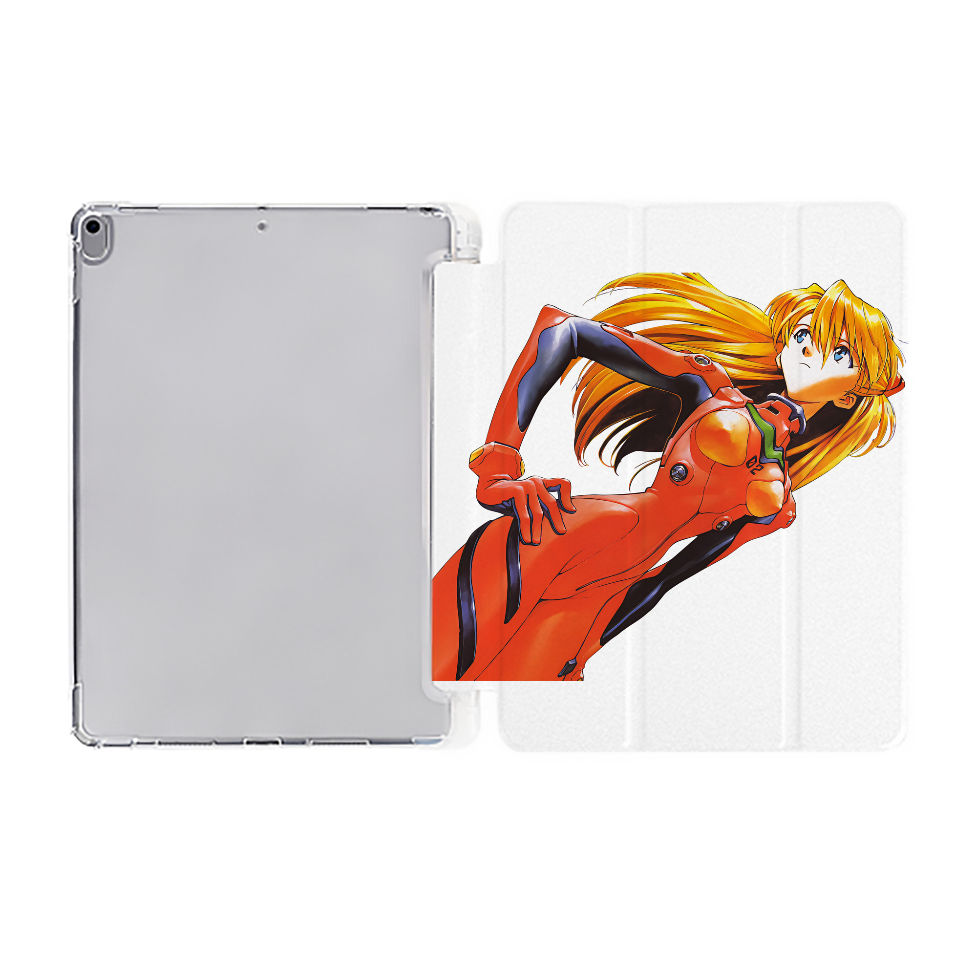 （画像用） EVA 新世紀エヴァンゲリオン IPad ケース ペン収納付き 三つ折りスタンド PUレザー×シリコン 対応機種9.5/10.5/10.9インチ